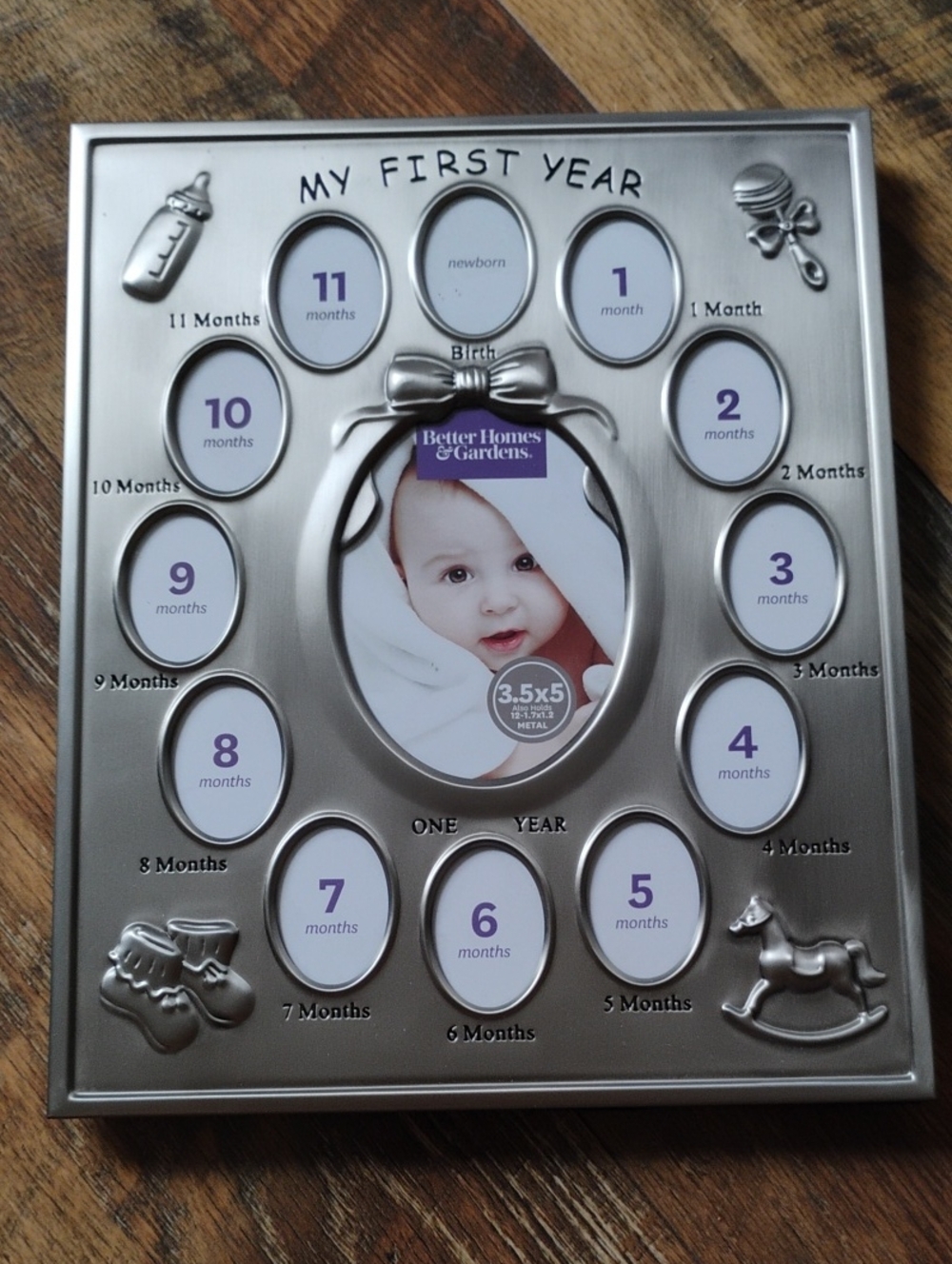 My First Year Silver Baby Photo Frame